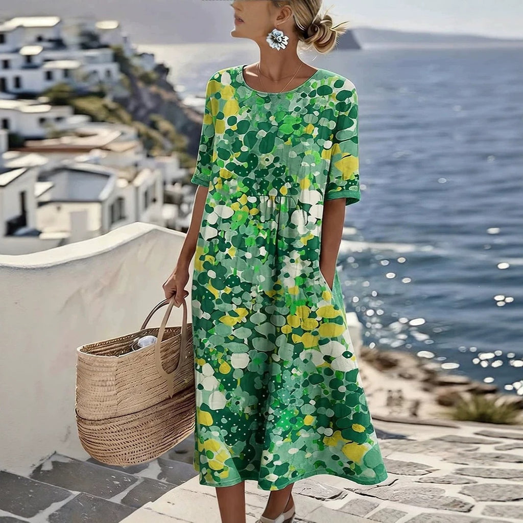 Floral Print A-Line Casual Dress