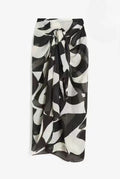 Womens Chiffon Printed Midi Skirt