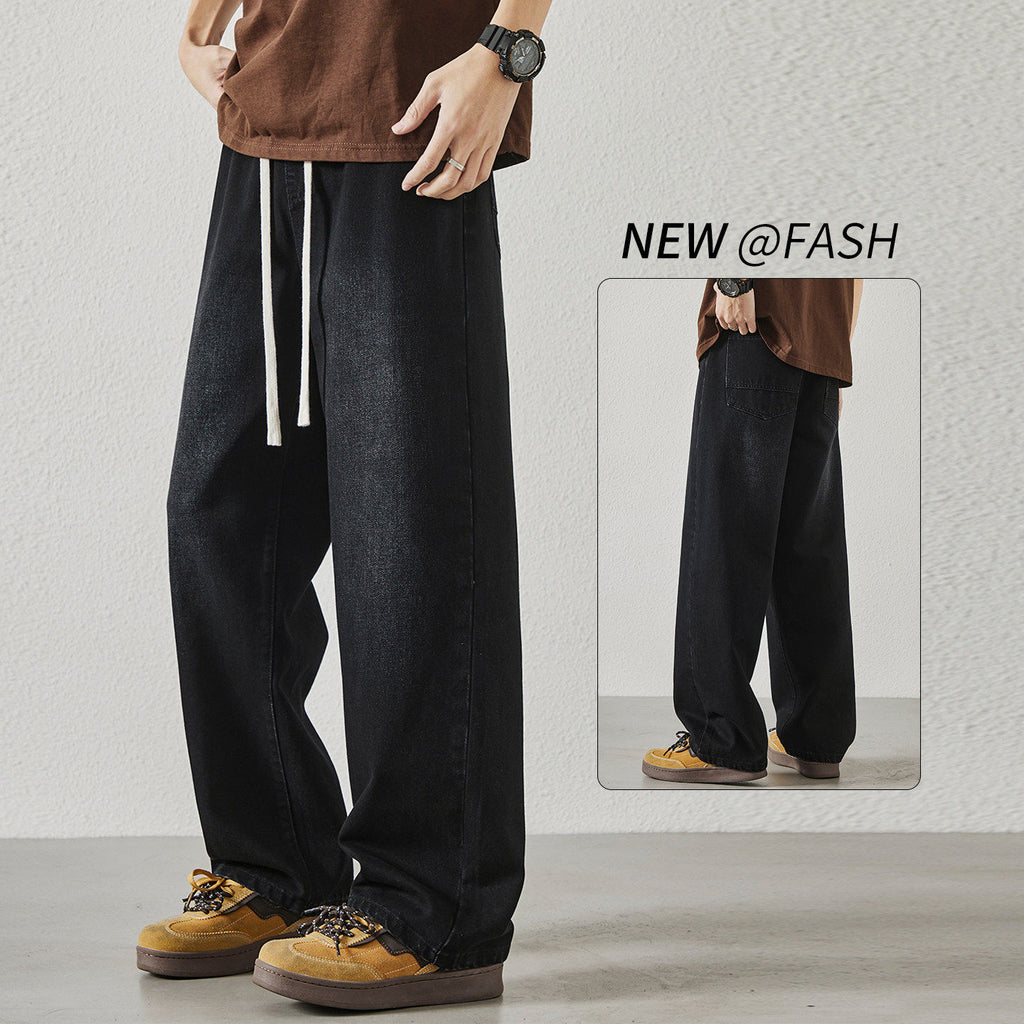 Retro Ice Silk Denim Pants