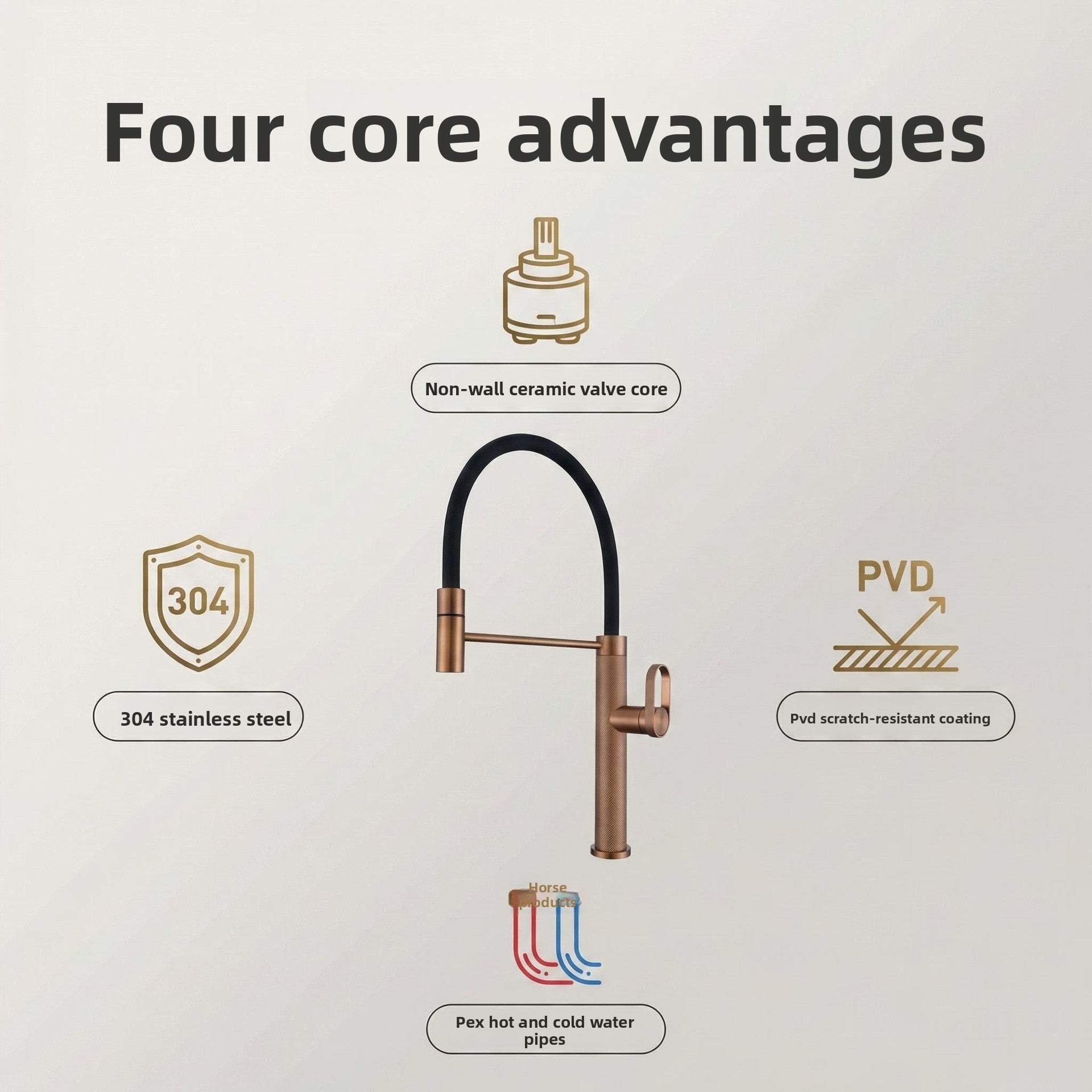 Stainless Steel Pull Out Kitchen Faucet