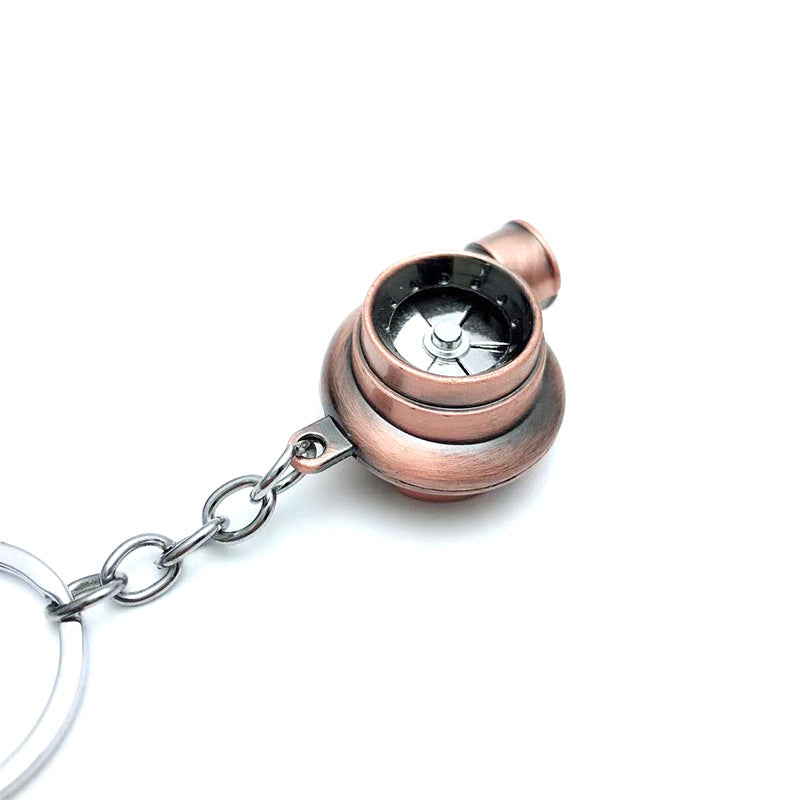 Cross-Border Spot Supply Car Turbine Keychain Metal Creative Luminous Led Turbine Car Keychain Pendant
