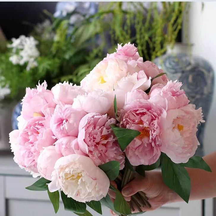 Simulated Peony Bouquet Silk Artificial Flowers