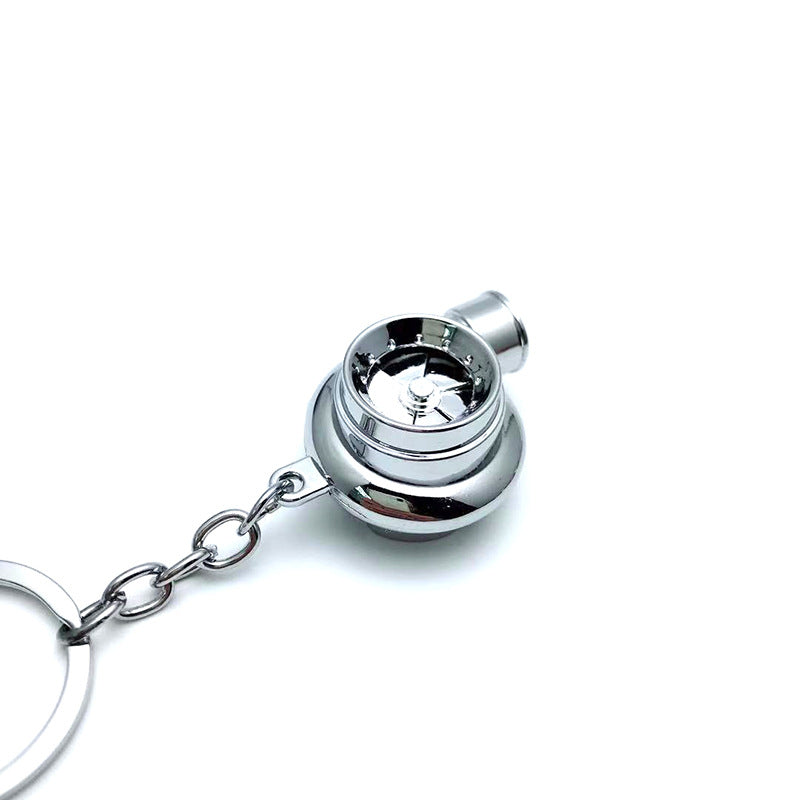 Cross-Border Spot Supply Car Turbine Keychain Metal Creative Luminous Led Turbine Car Keychain Pendant