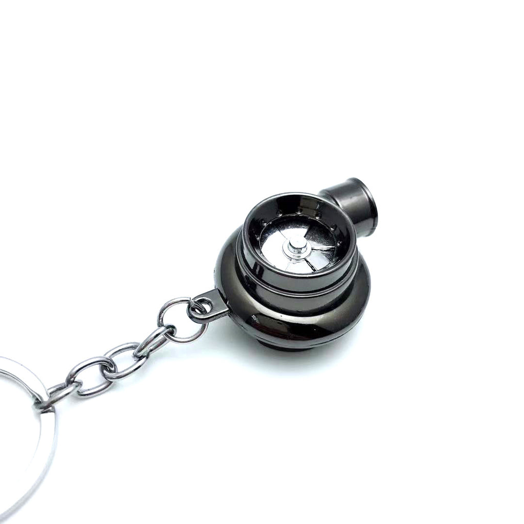Cross-Border Spot Supply Car Turbine Keychain Metal Creative Luminous Led Turbine Car Keychain Pendant