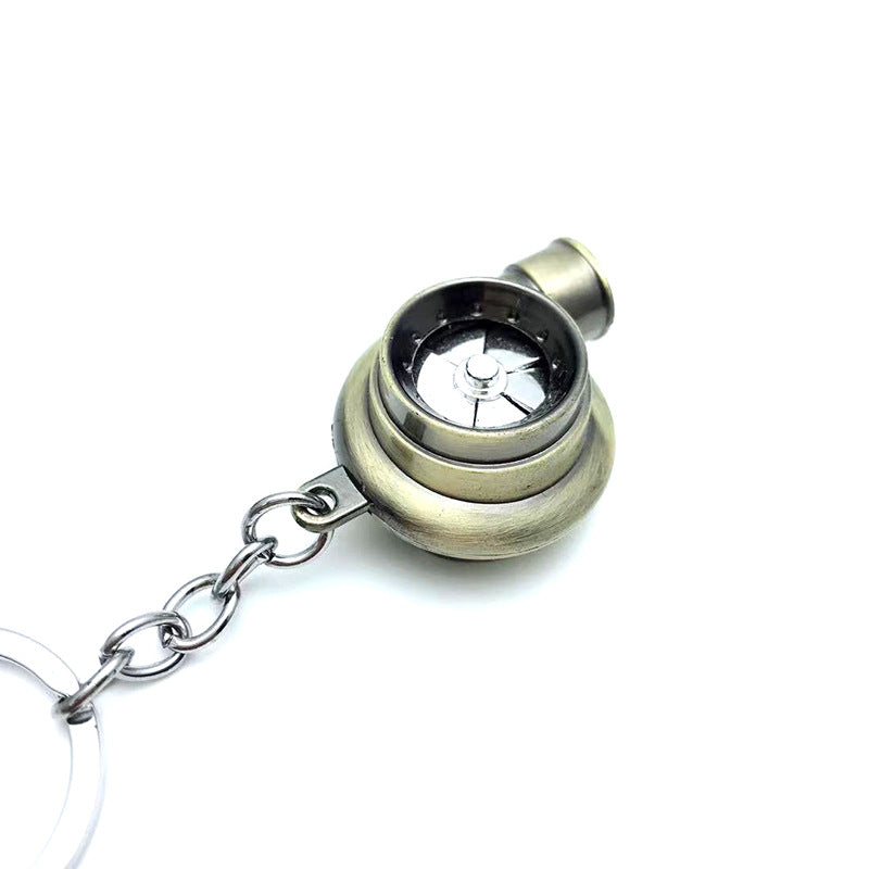 Cross-Border Spot Supply Car Turbine Keychain Metal Creative Luminous Led Turbine Car Keychain Pendant