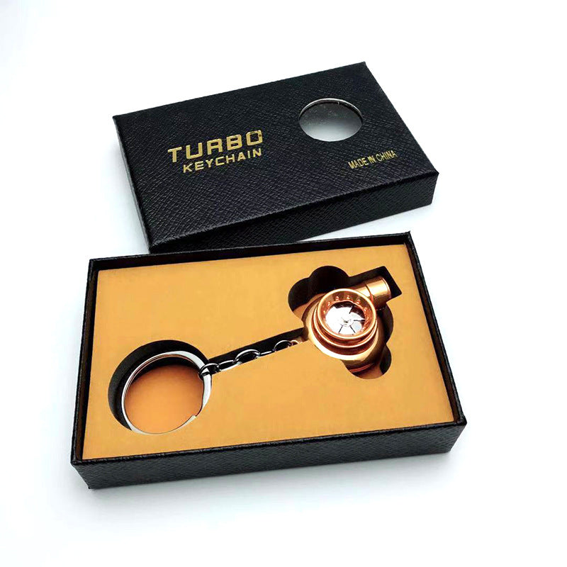 Cross-Border Spot Supply Car Turbine Keychain Metal Creative Luminous Led Turbine Car Keychain Pendant