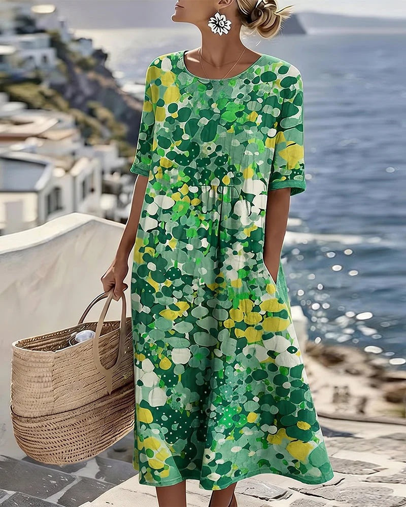 Floral Print A-Line Casual Dress