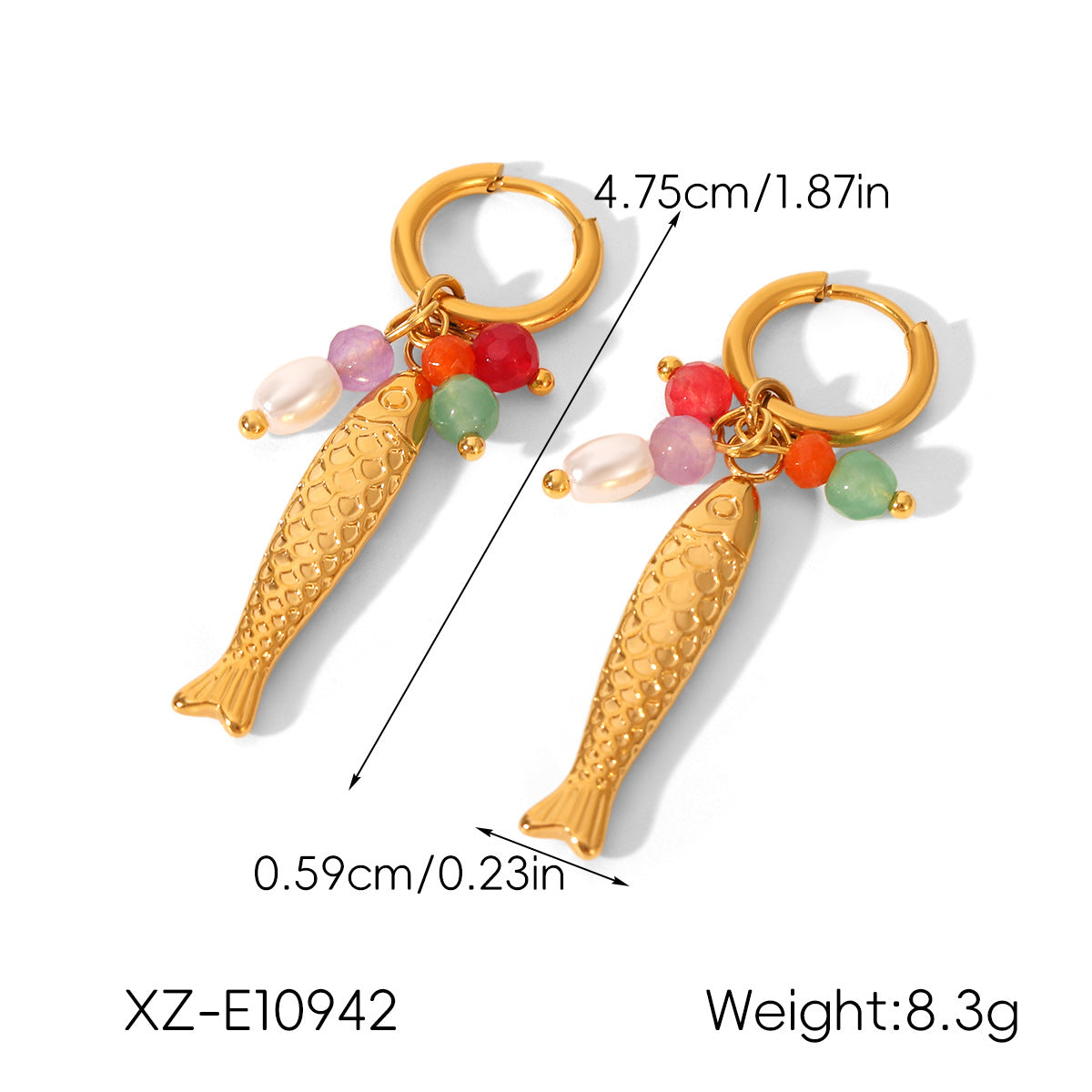 Fish Shape Stainless Steel Earrings