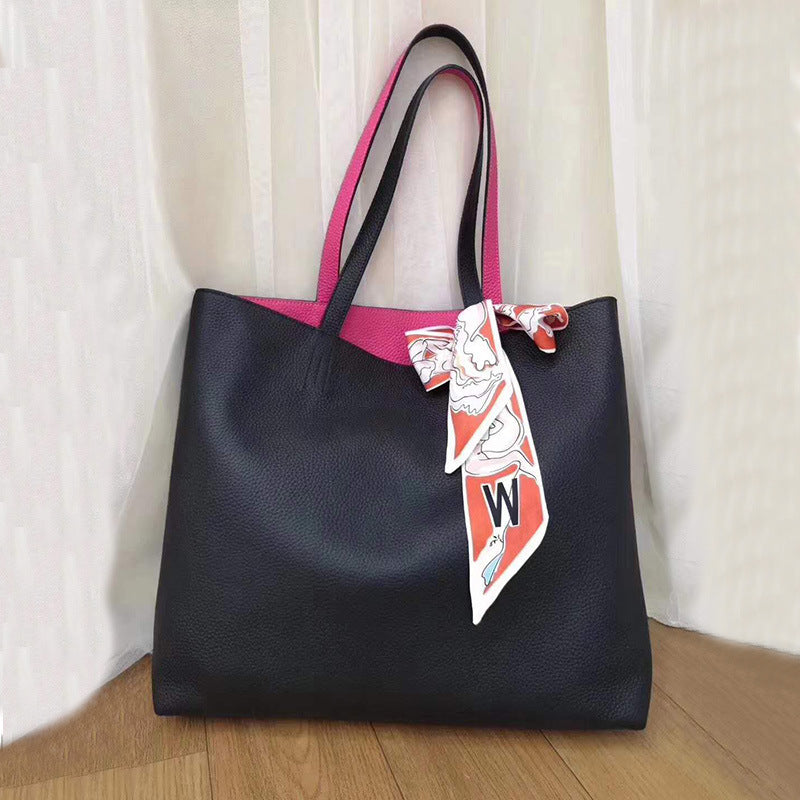 Women's Double-Sided Genuine Leather Tote Bag