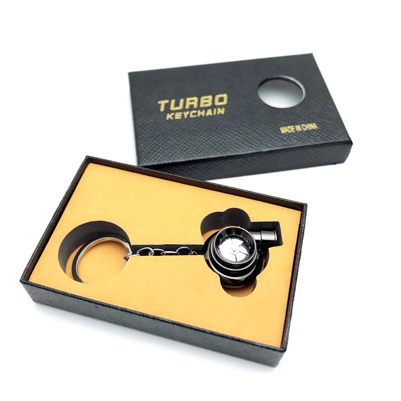 Cross-Border Spot Supply Car Turbine Keychain Metal Creative Luminous Led Turbine Car Keychain Pendant