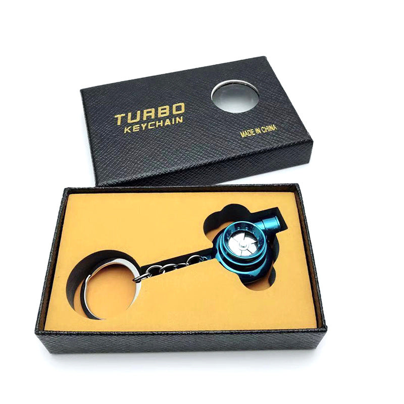 Cross-Border Spot Supply Car Turbine Keychain Metal Creative Luminous Led Turbine Car Keychain Pendant