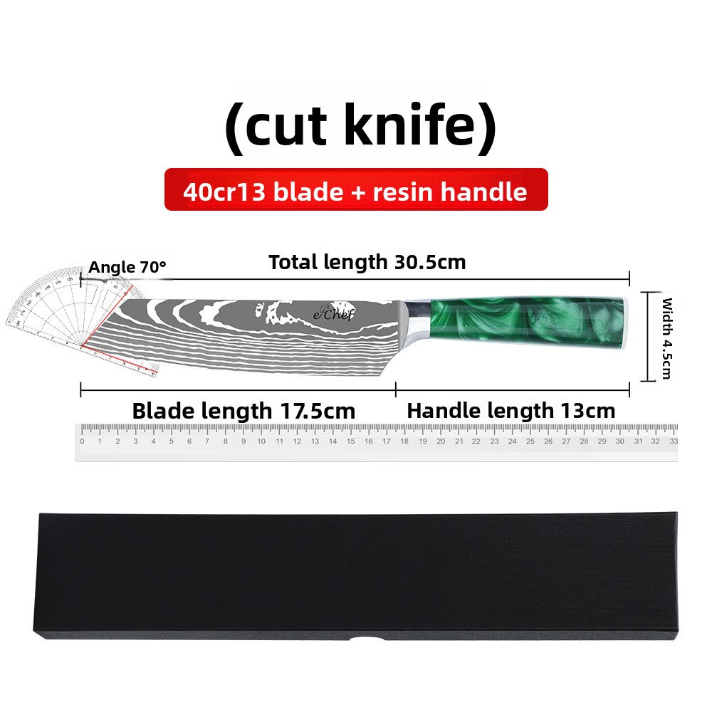 Damascus Pattern Stainless Steel Chef Knife with Resin Handle