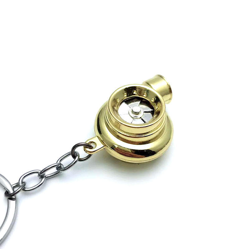 Cross-Border Spot Supply Car Turbine Keychain Metal Creative Luminous Led Turbine Car Keychain Pendant