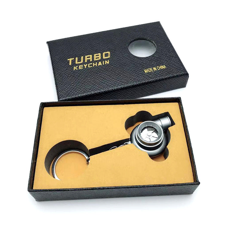Cross-Border Spot Supply Car Turbine Keychain Metal Creative Luminous Led Turbine Car Keychain Pendant