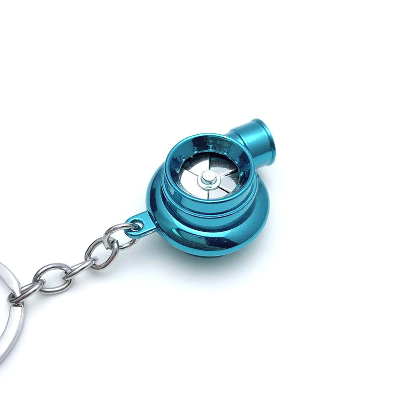Cross-Border Spot Supply Car Turbine Keychain Metal Creative Luminous Led Turbine Car Keychain Pendant