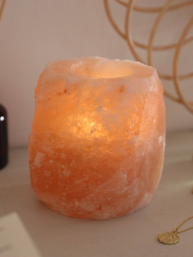 Himalayan Salt Crystal Candle Holder Night Light