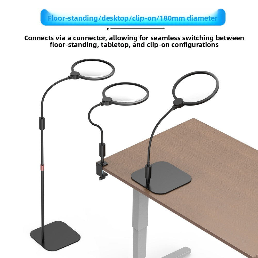 3-in-1 LED Magnifying Glass with 180mm Lens for Reading and Work