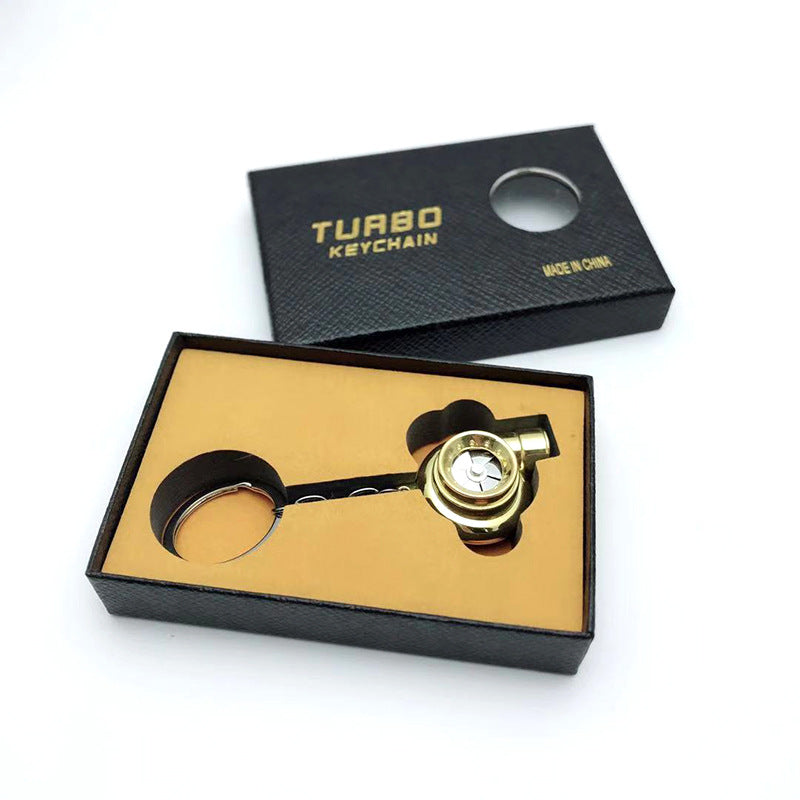 Cross-Border Spot Supply Car Turbine Keychain Metal Creative Luminous Led Turbine Car Keychain Pendant