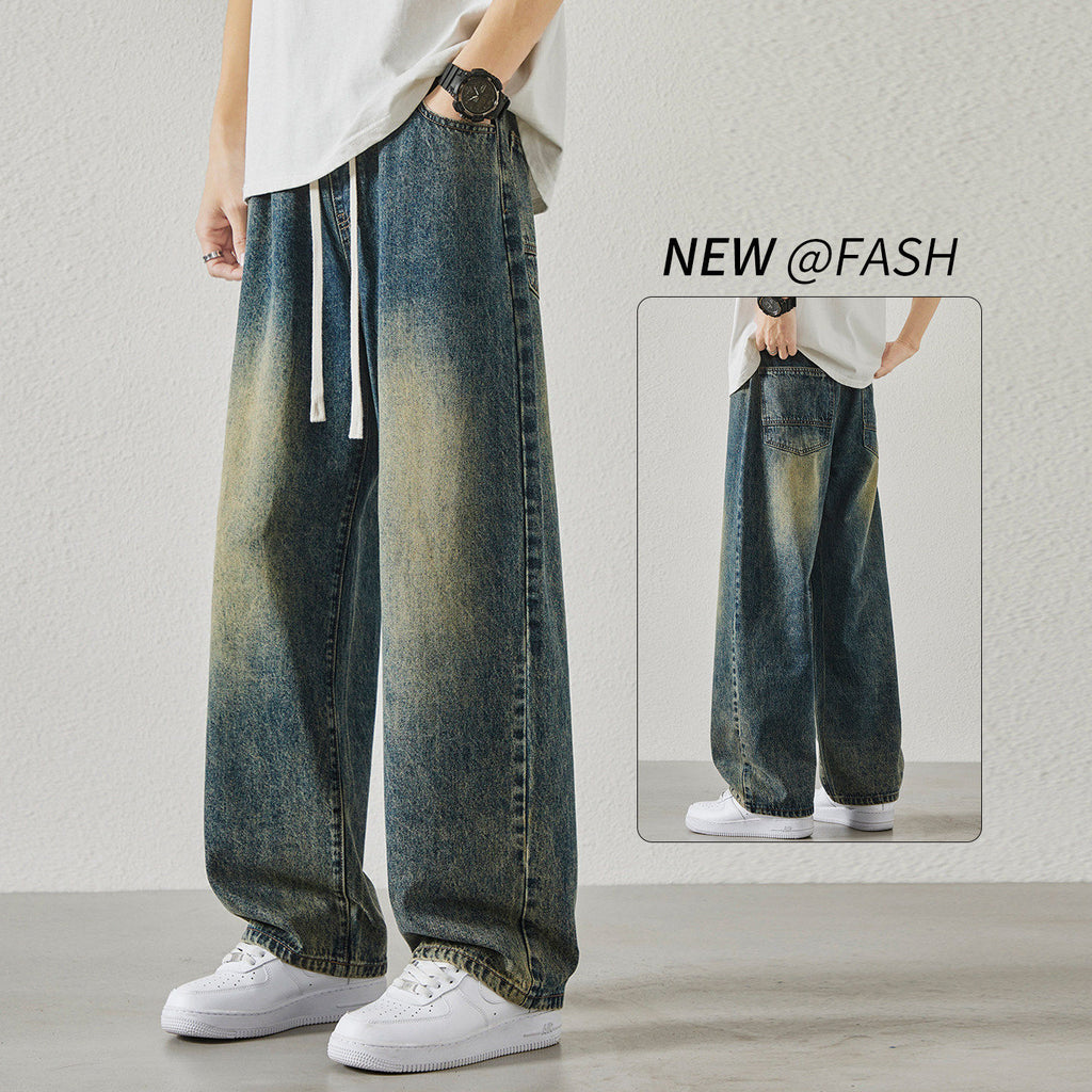 Retro Ice Silk Denim Pants