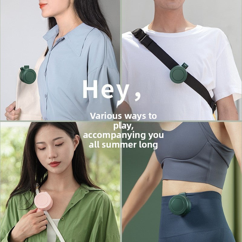 Rechargeable Bladeless Mini Fan with Waist Strap