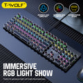 T-Wolf T75 Punk Retro Mechanical Keyboard with Round Keycaps
