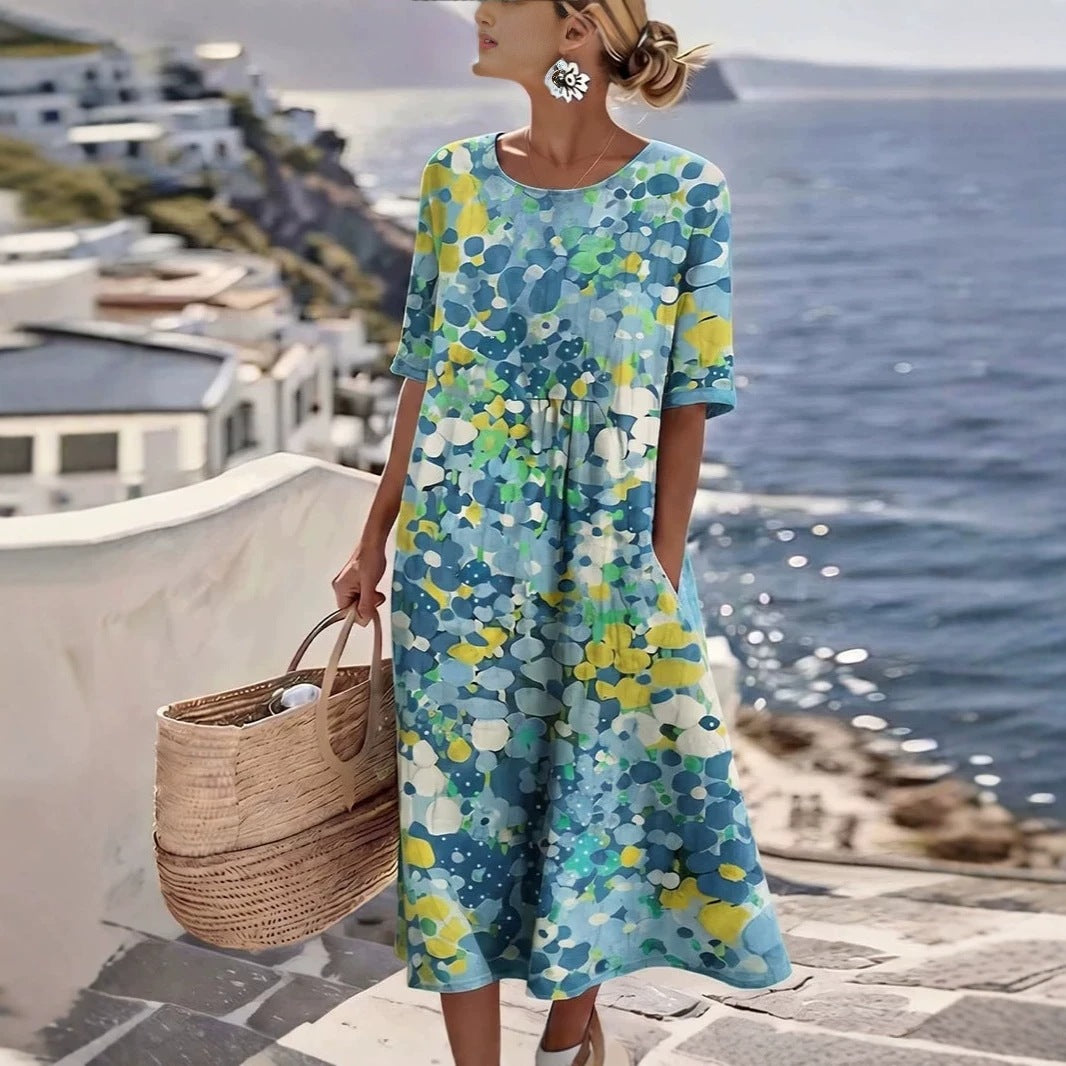 Floral Print A-Line Casual Dress