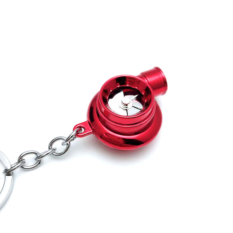 Cross-Border Spot Supply Car Turbine Keychain Metal Creative Luminous Led Turbine Car Keychain Pendant