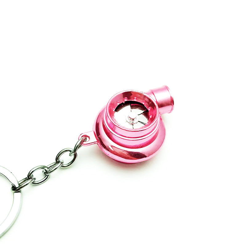 Cross-Border Spot Supply Car Turbine Keychain Metal Creative Luminous Led Turbine Car Keychain Pendant