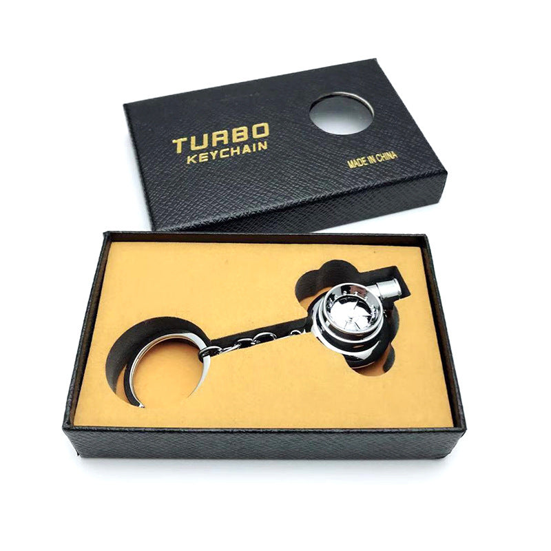Cross-Border Spot Supply Car Turbine Keychain Metal Creative Luminous Led Turbine Car Keychain Pendant