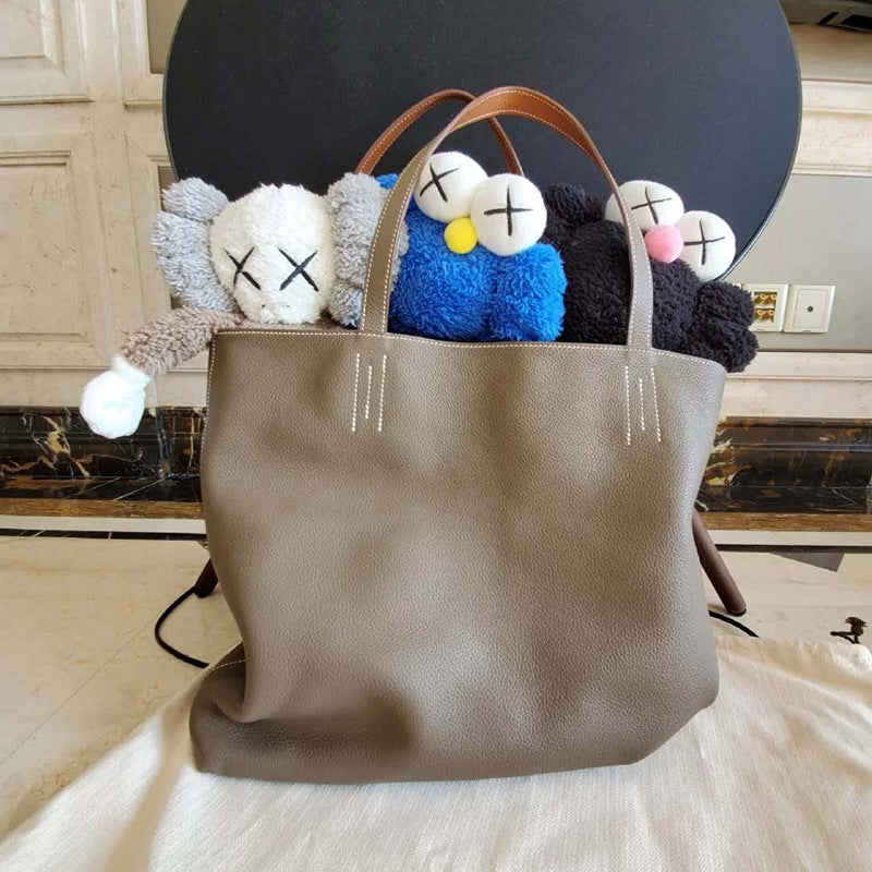 Women's Double-Sided Genuine Leather Tote Bag