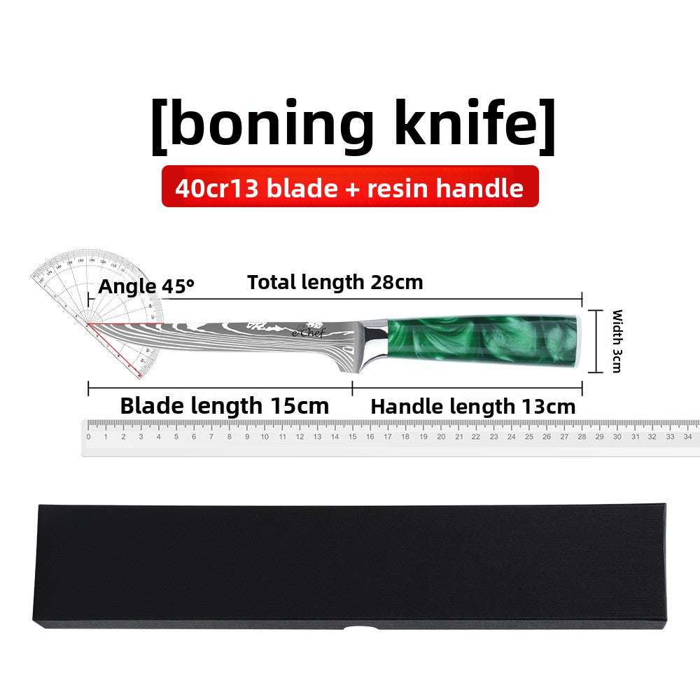 Damascus Pattern Stainless Steel Chef Knife with Resin Handle