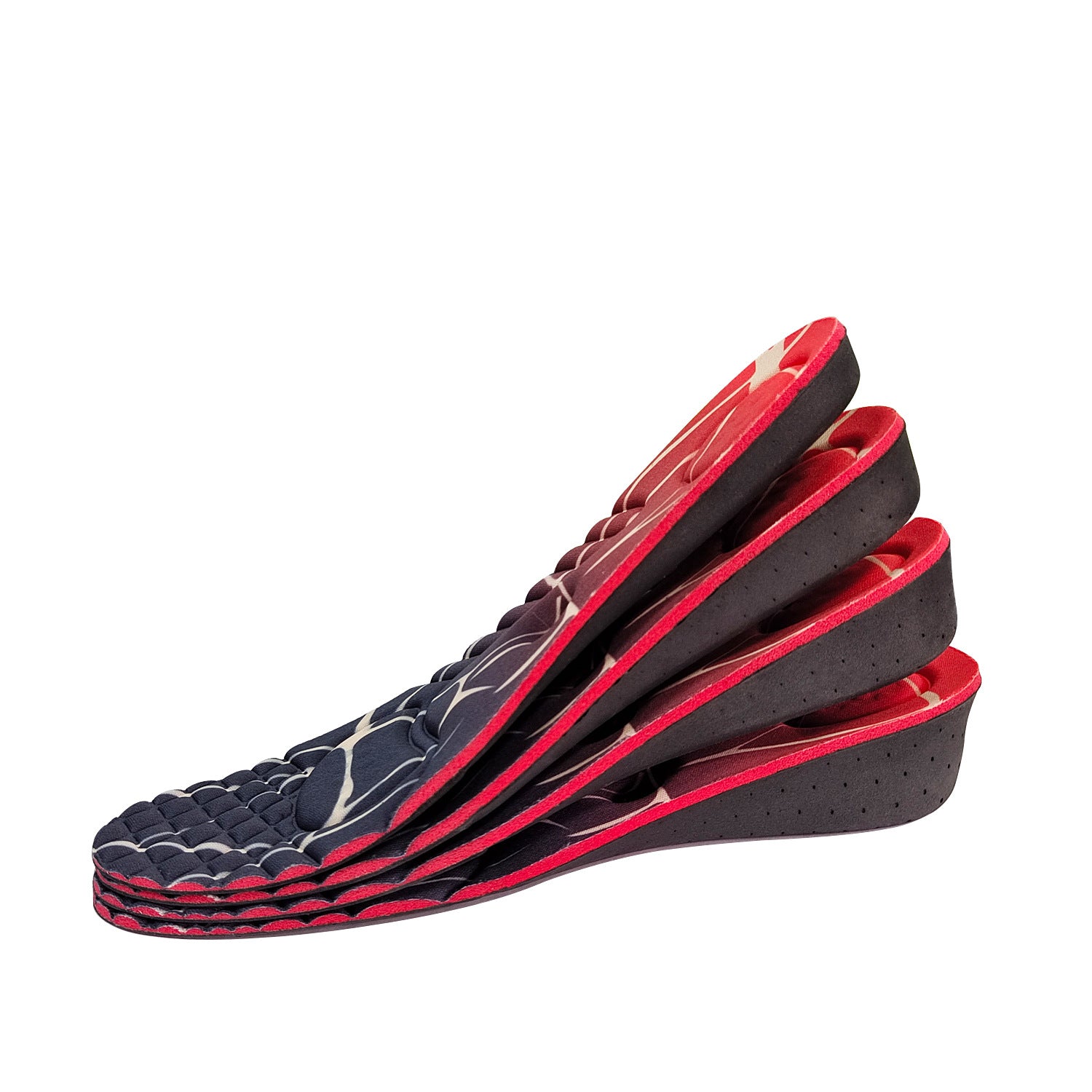 Breathable height-increasing half insoles