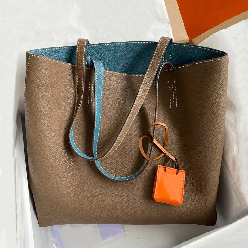 Women's Double-Sided Genuine Leather Tote Bag