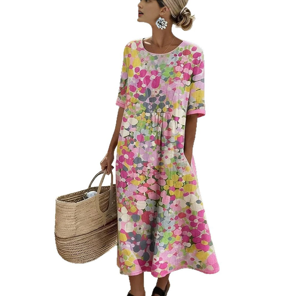 Floral Print A-Line Casual Dress