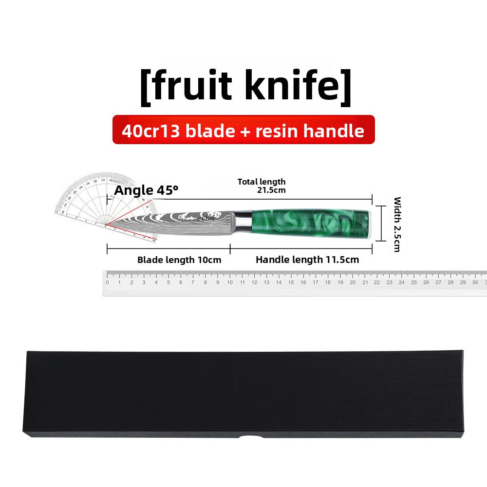Damascus Pattern Stainless Steel Chef Knife with Resin Handle