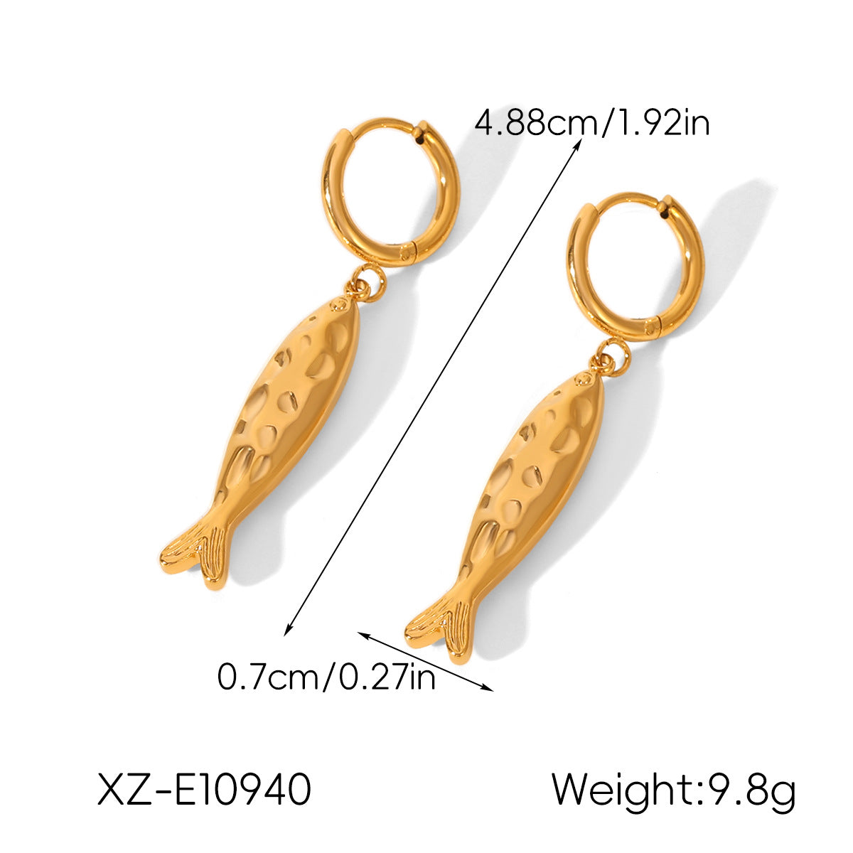 Fish Shape Stainless Steel Earrings